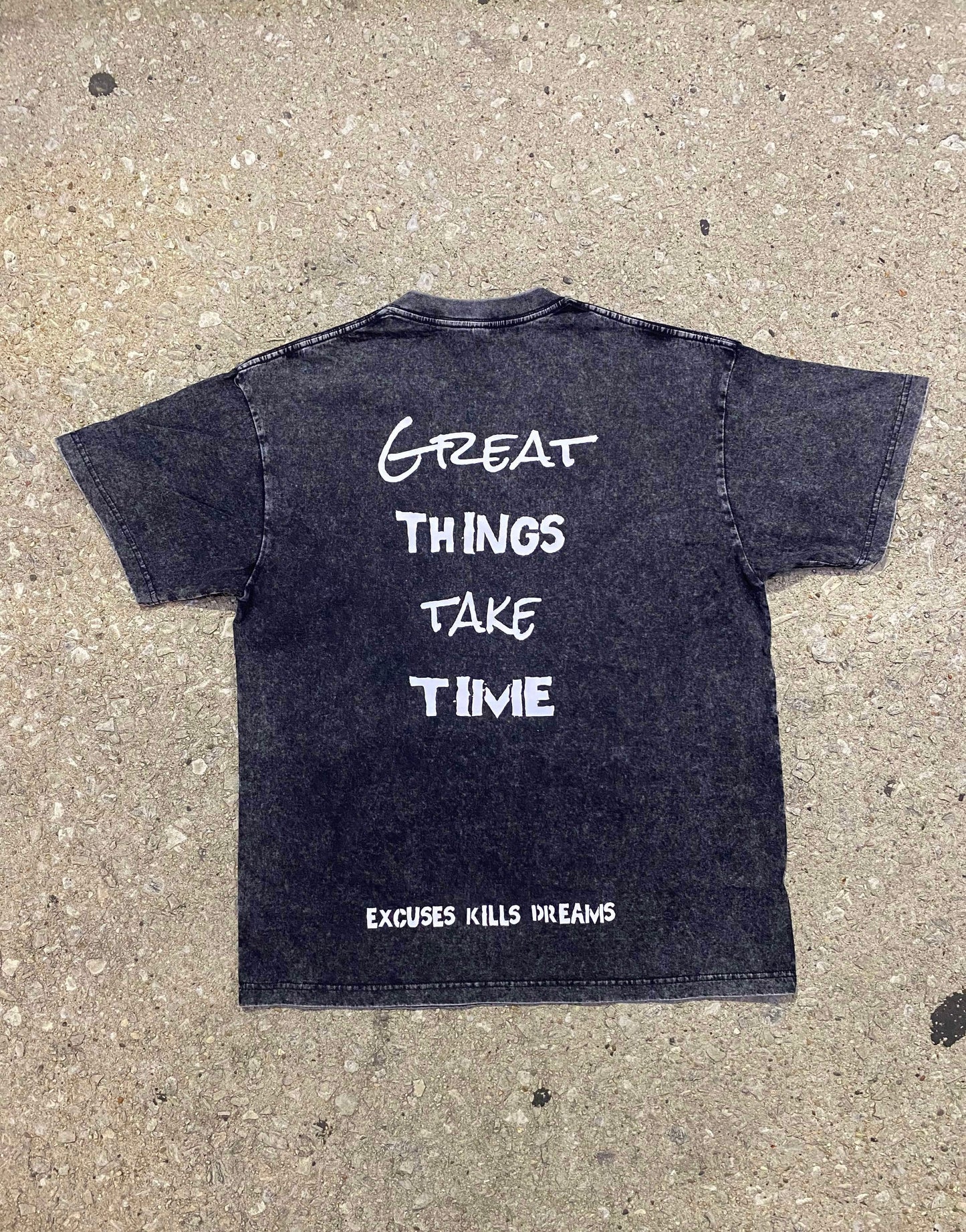 Black OS Acid Washed T-Shirt